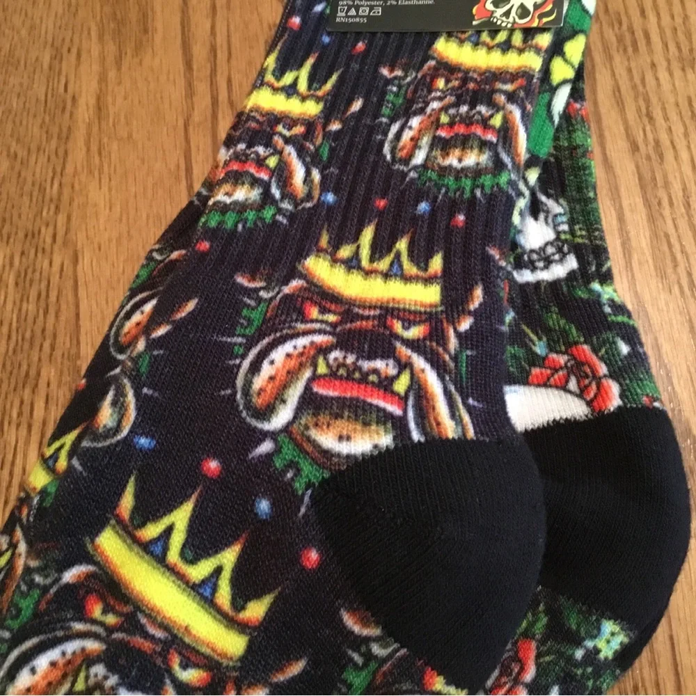 Ed Hardy, NEW Three Pack skull, Death Before Dishonor, King Bulldog Socks